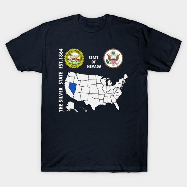 State of Nevada T-Shirt by NTFGP